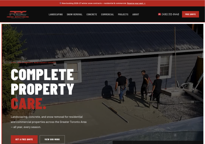 Reno Brothers Construction website