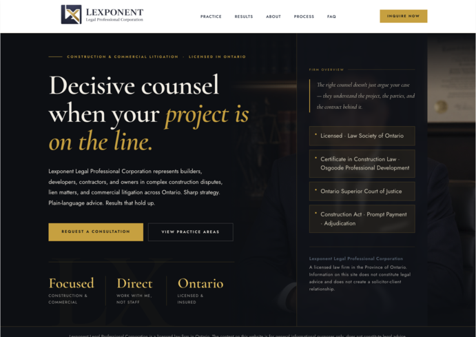Lexponent Legal website