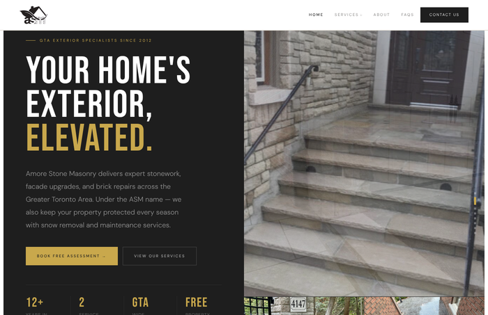 Amore Stone Masonry website