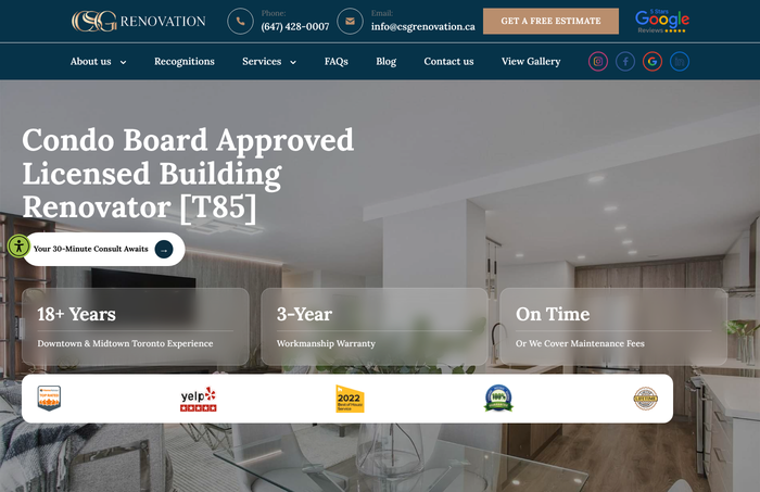CSG Renovation website