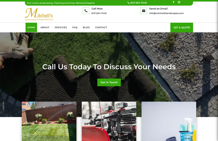 Mitchell's Landscaping and Snow Removal website